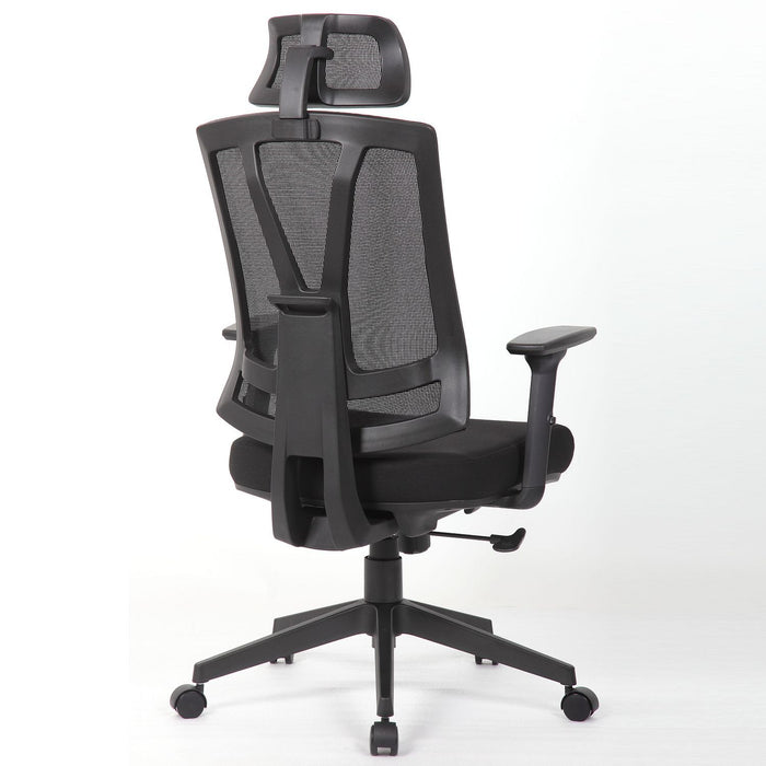 Office Chair With Adjustable Headrest & Back, High Back Swivel - Black Home Essentials