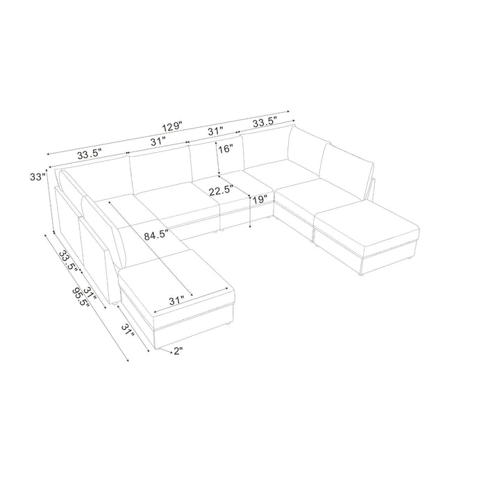 Modular Sectional With Custom Configuration Home Essentials