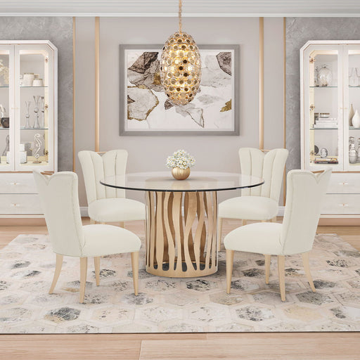 Michael Amini Lighting - Pendant 14-Light Oblong Crystal Chandelier - Gold Michael Amini