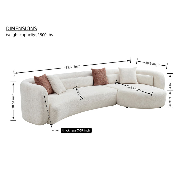Curved Sectional Sofa, L - Shape Modular Chaise Home Essentials