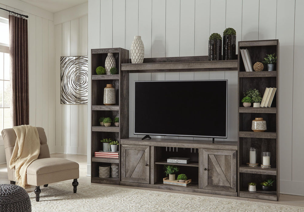 Wynnlow - 4-Piece Entertainment Center With LG TV Stand W/Fireplace Option - Gray Signature Design by Ashley®