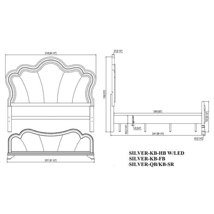 Aurelia - Bed With LED Light Global Furniture USA