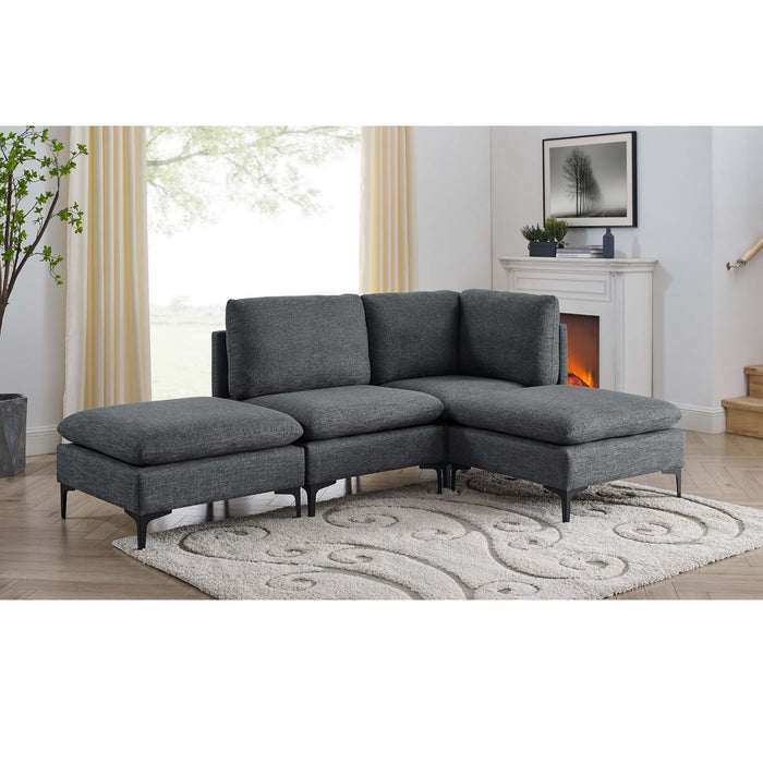 Upholstered Modular Sectional With Tall Legs, Medium Firm Seat Home Essentials