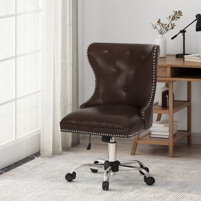 Swivel Lift Office Chair - Dark Brown