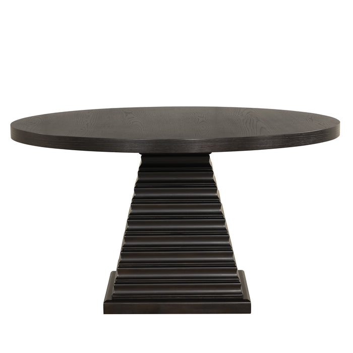 Plateau - 54" Round Dining Table - Top & Base - Dark Brown