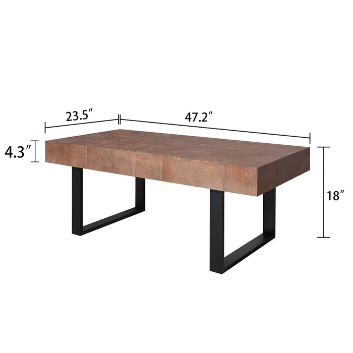 Rectangular Coffee Table With U-Shaped Legs Living Room - Multi Home Essentials