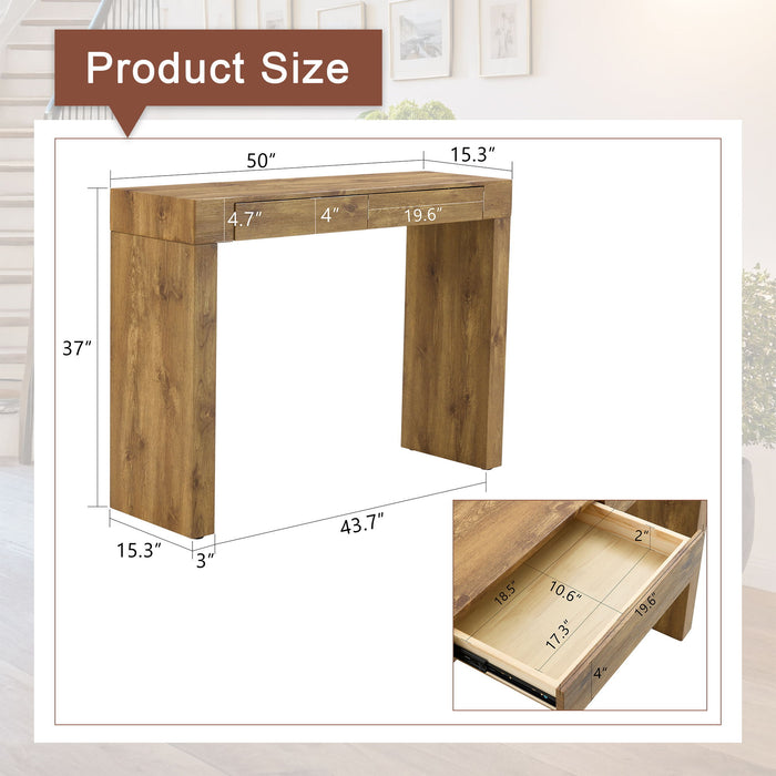 Elegant Bar Table With 2 Drawers Home Essentials