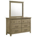 Pelton - 6 Drawer Dresser With Mirror - Oak Furniture Max
