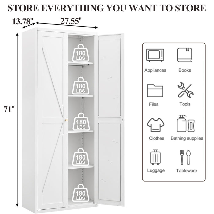 Adjustable 2 Door Storage Cabinet With Adjustable Shelves Home Essentials