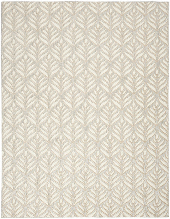 4' X 6' Floral Stain Resistant Non Skid Area Rug - Ivory / Gray