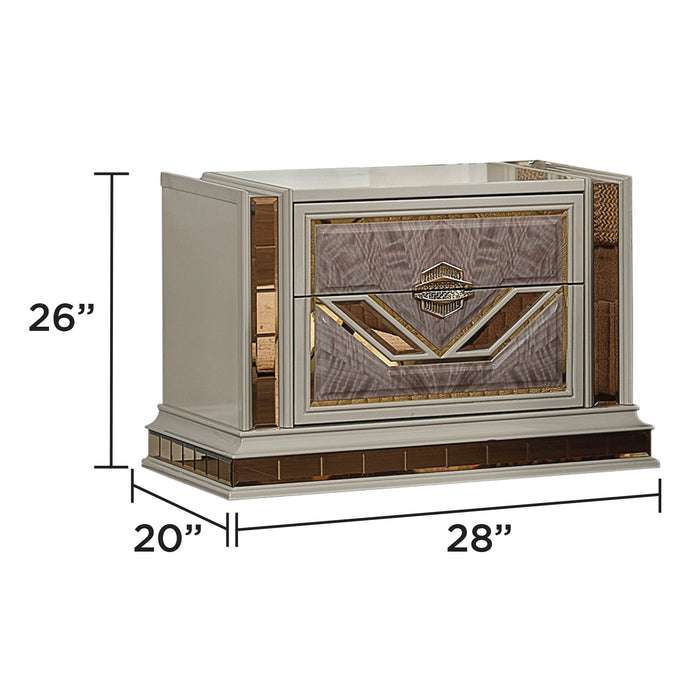 Omari - 2 Drawer Nightstand - Beige Matrix Furniture Group