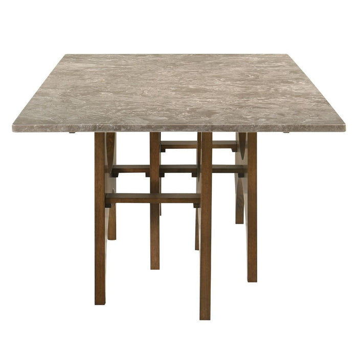 Oleia - Dining Table With Engineered Marble - Natural Marble & Walnut ACME
