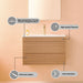 Wall Mounted & Floating Single Vanity With Ceramic Sink - Natural Walnut Home Essentials