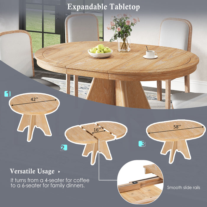 Extendable Dining Table With Sturdy Crossed Legs Hearth and Haven