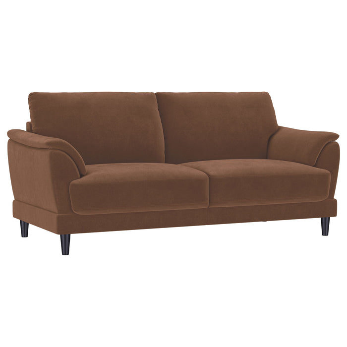Dania - 2 Piece Upholstered Crescent Arm Sofa Set - Rust