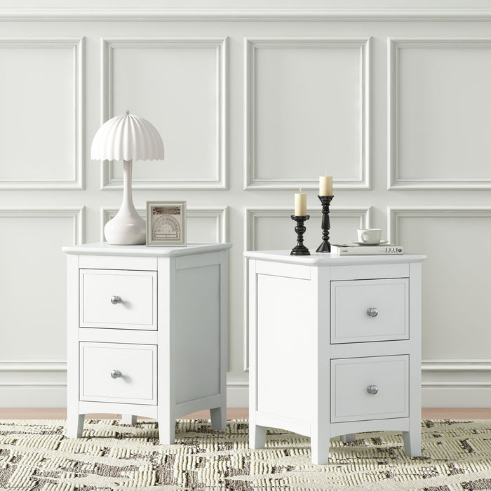 Modern Nightstand, Bed Side Table With 2 Drawers For Bedroom
