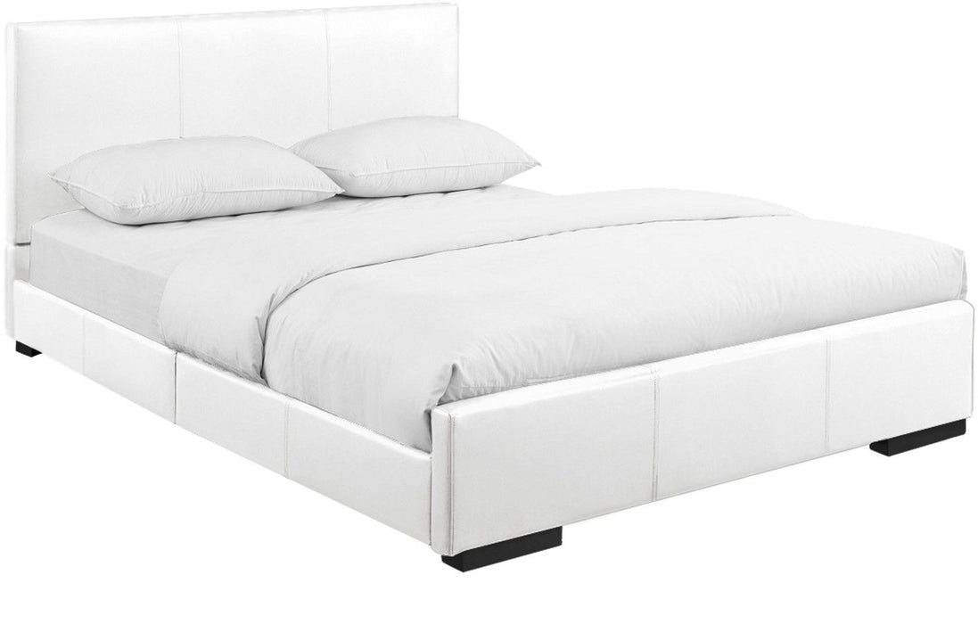 Upholstered King Platform Bed - White