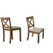 Dining Chair With Open X Back (Set of 2) - Brown / Beige Home Essentials