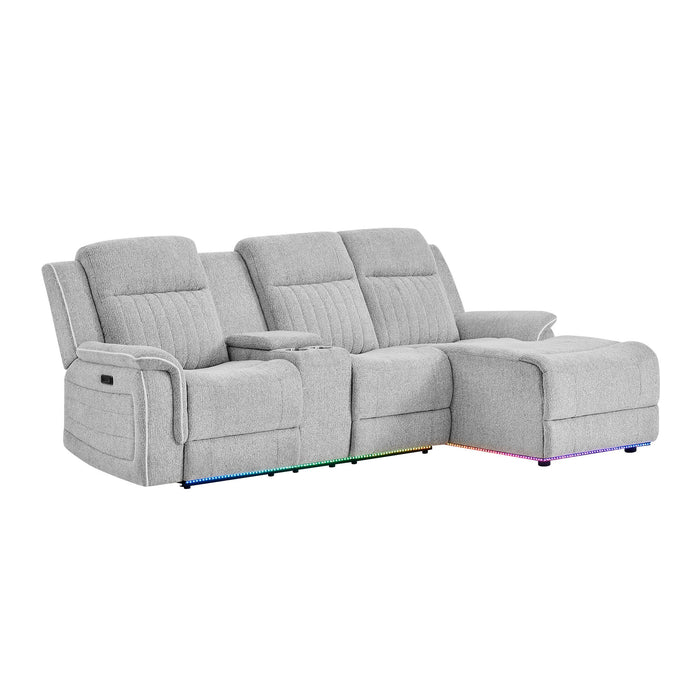 Ian - Power Reclining Chaise With LED Lighting, Pushback Design - Gray Global Furniture USA