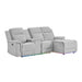 Ian - Power Reclining Chaise With LED Lighting, Pushback Design - Gray Global Furniture USA