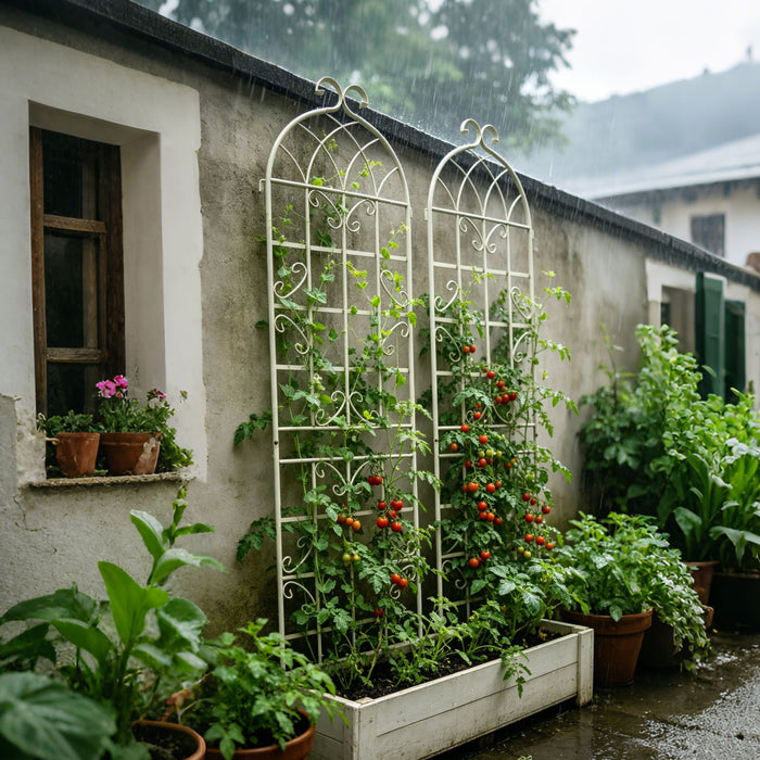 Metal Garden Rustproof Trellis For Climbing Plants Outdoor Flower Support Daily Nest
