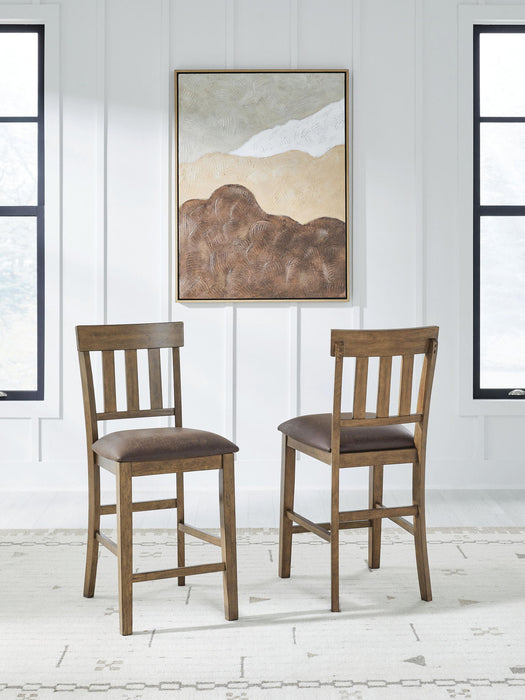 Urbinforte - Upholstered Barstool (Set of 2) - Light Brown Signature Design by Ashley®