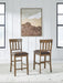Urbinforte - Upholstered Barstool (Set of 2) - Light Brown Signature Design by Ashley®