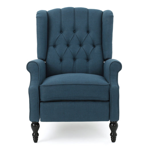 Armchair Recliner With Pushback Mechanism And Wingback Design Noble House