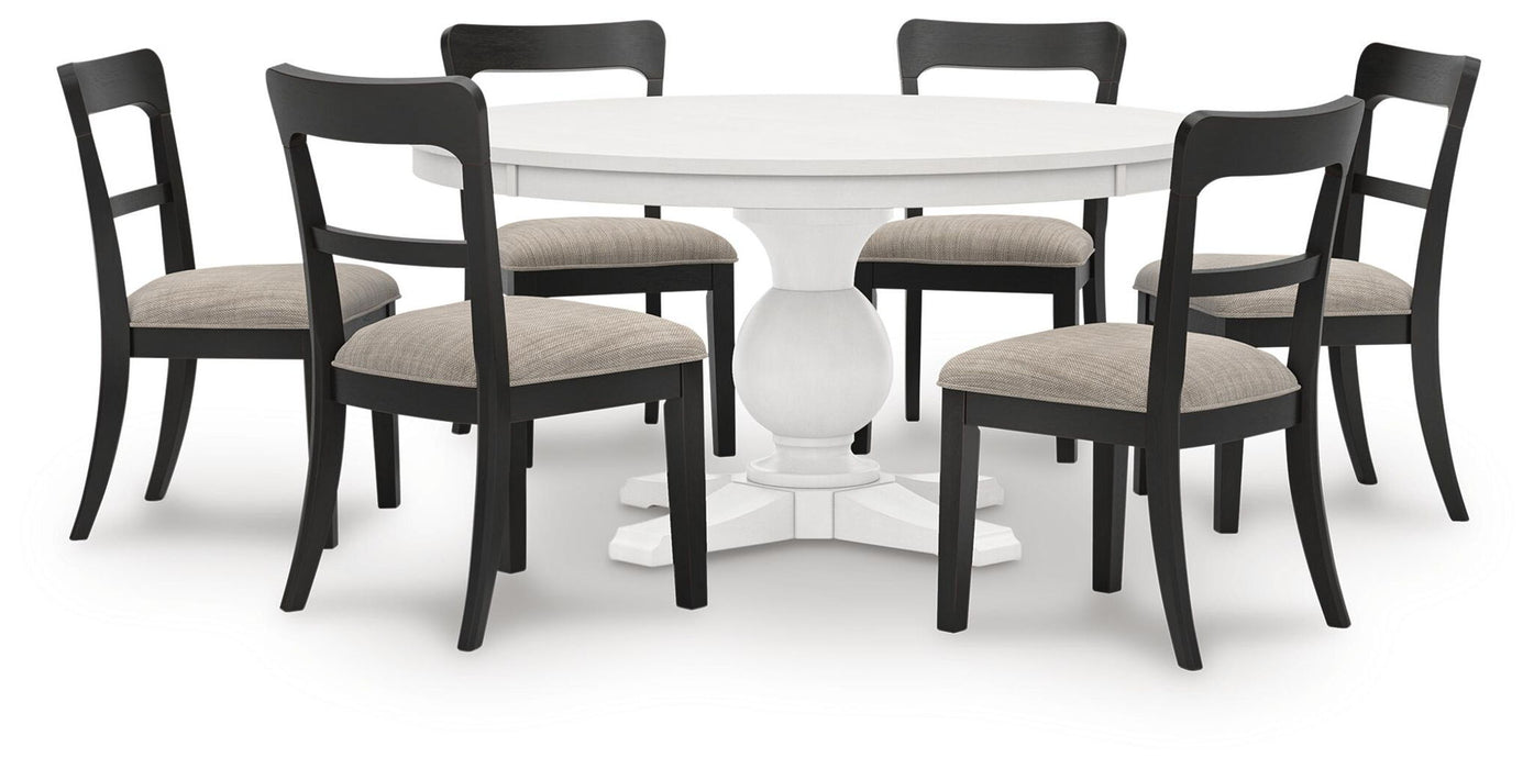 Greddinton - Round Dining Table Set - Black Chairs Signature Design by Ashley®