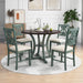 5 Piece Round Dining Table And Chair Set With Unique Legs And Hollow Chair Back Hearth and Haven