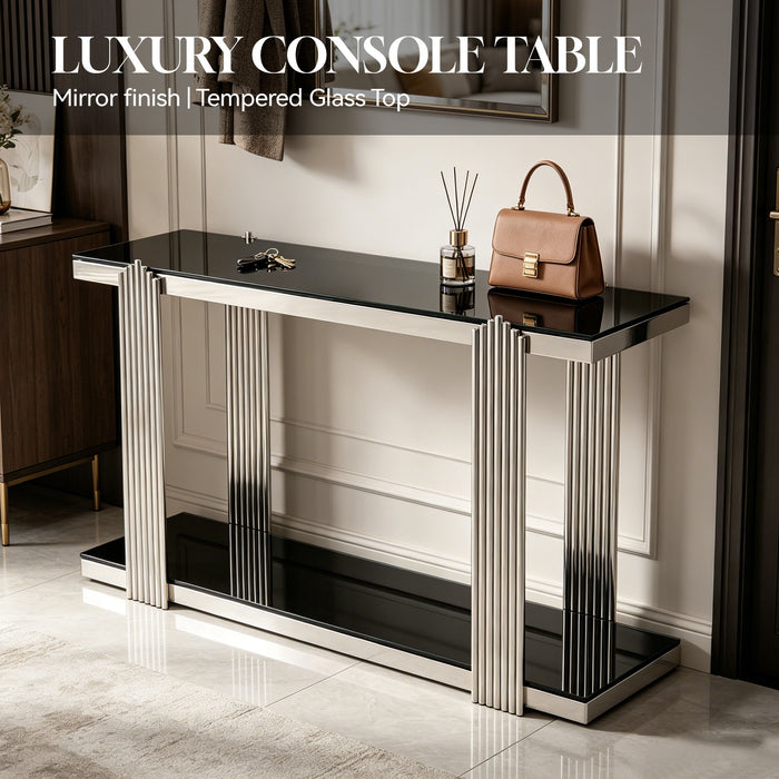Console Table With Double Tier Storage Home Essentials