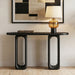 Art Sculptural Console Table With Oval Cutout Legs - Black Noble House