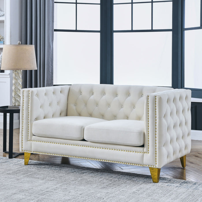Modern Sofa With Button Tufting, Upholstered Couch For Living Room Home Essentials