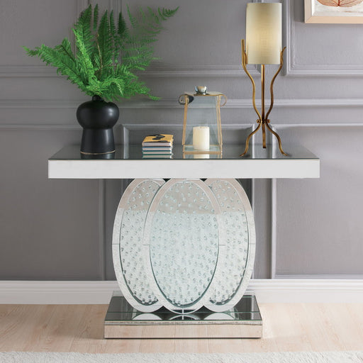 Nysa - 47"L Console Table - Mirrored & Faux Crystals ACME