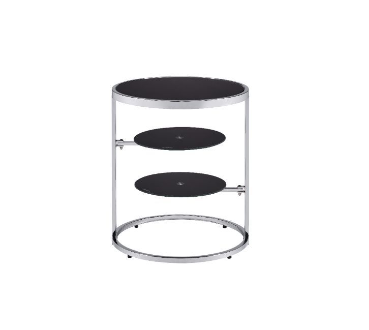 Lynch - Accent Table - Black & Chrome Finish