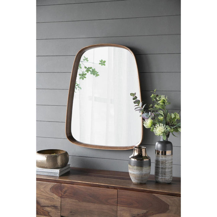 37" Abstract Framed Accent Mirror - Brown