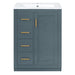 Bathroom Vanity With Integrated Sink, Rectangular Cabinet With 1 Door And 3 Drawers Hearth and Haven