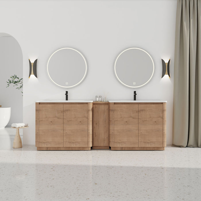 Soft Close Door Freestanding Bathroom Vanity With Sink, 1 Small Storage Cabinet Home Essentials