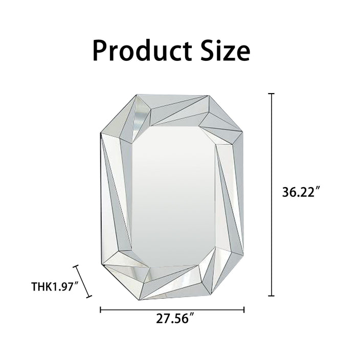 Diamond Shaped Wall Mirror With Beveled Edge Frameless Design - Silver Daily Nest