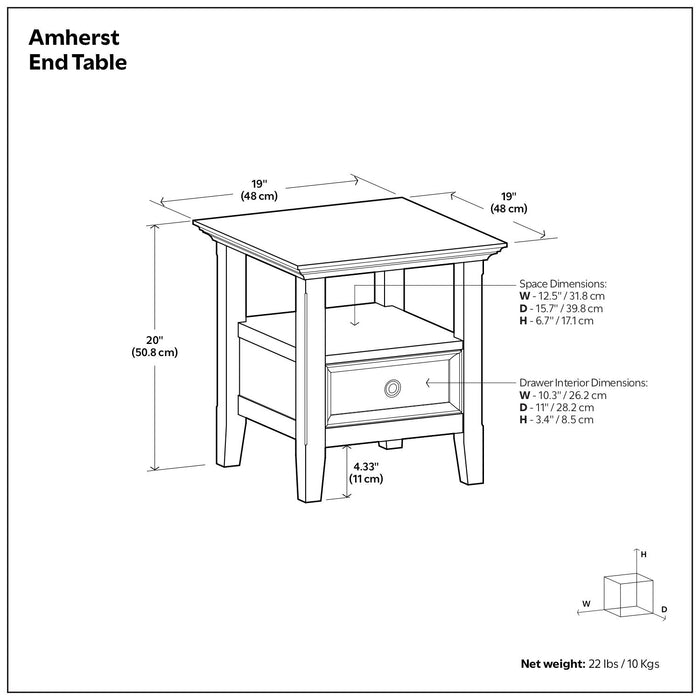 Amherst - Handcrafted End Table Simpli-Home