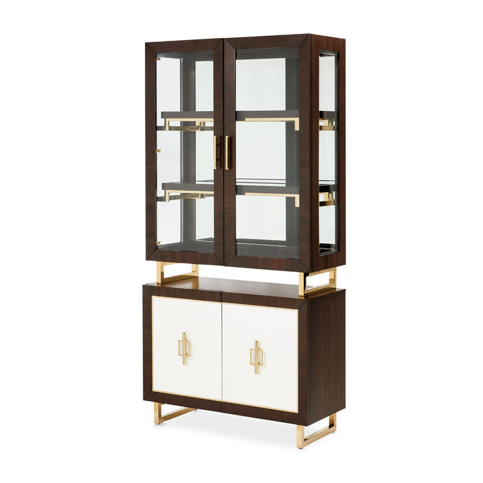 Belmont Place - Display Cabinet - White / Dark Brown