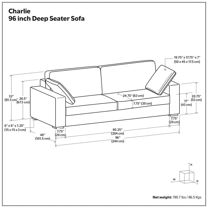 Charlie - Deep Seater Sofa Simpli-Home