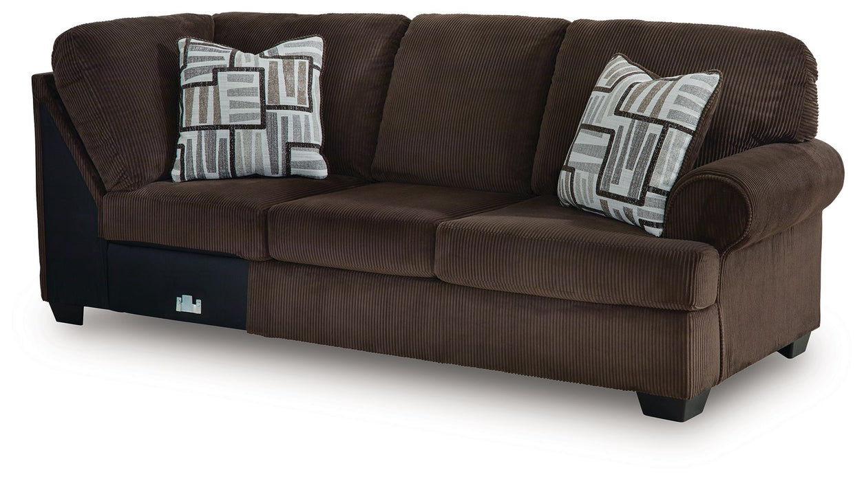 Kimlee - RAF Sofa With Corner Wedge - Chocolate