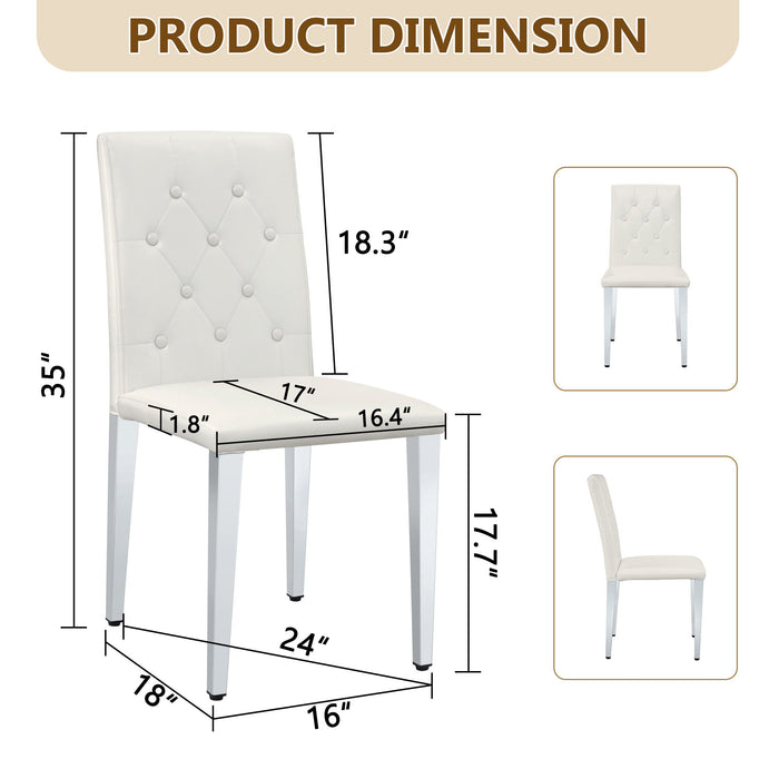 Dining Chairs With Ergonomic Buckle Backrest For Home