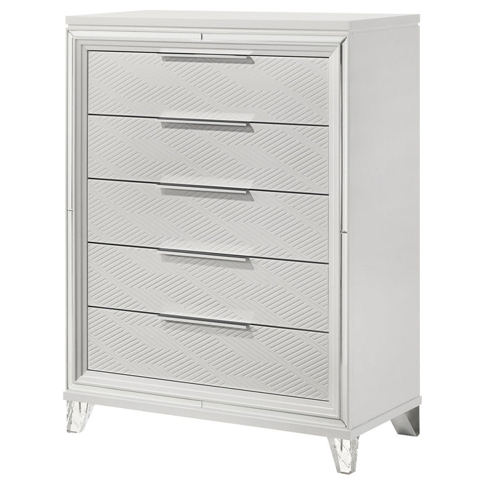 5 Drawer Bedroom Chest Of Drawers - White Furniture Max