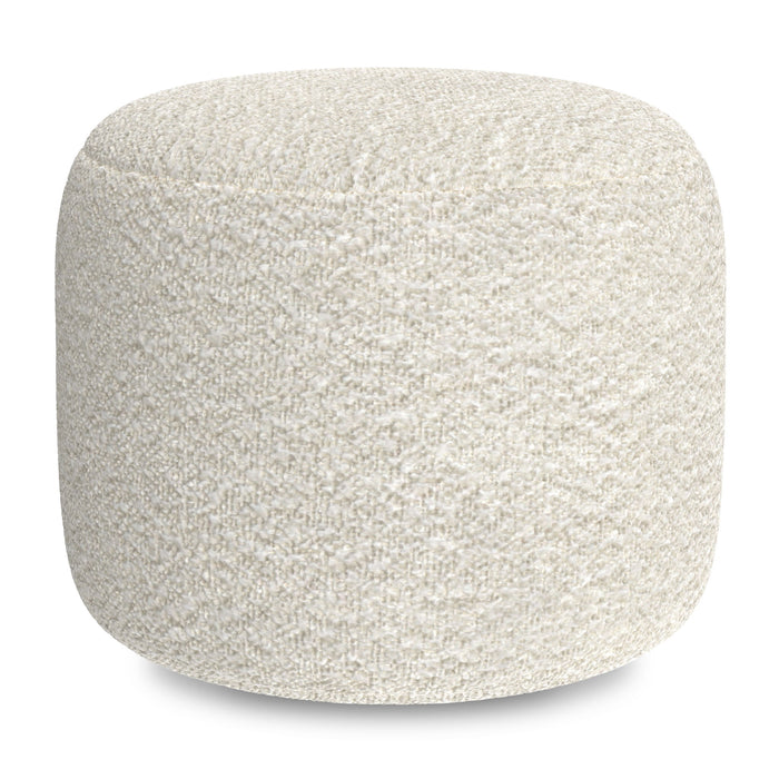 Chantal - Round Pouf - White Simpli-Home