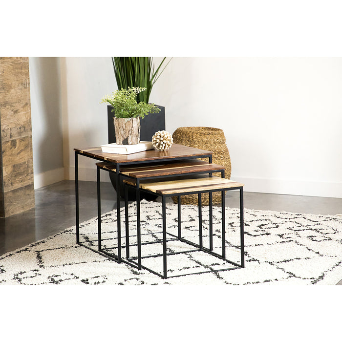 3 Piece Nesting Design Table Set - Brown Furniture Max