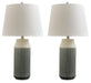 Afener - Ceramic Table Lamp (Set of 2) - Blue / Beige Signature Design by Ashley®