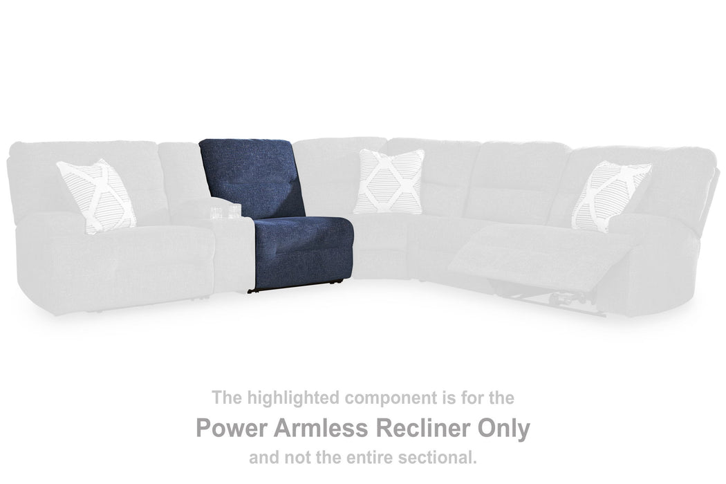 Acklen Place - Power Armless Recliner With Adj Headrest - Navy Signature Design by Ashley®