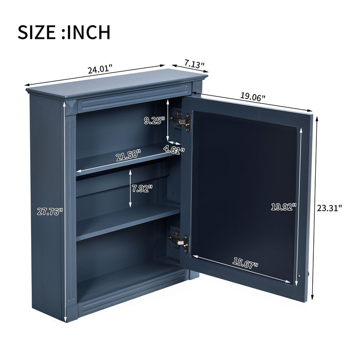 Wall Mounted Bathroom Storage Cabinet With Mirror, Medicine Cabinet With Height Adjustable Shelf Hearth and Haven